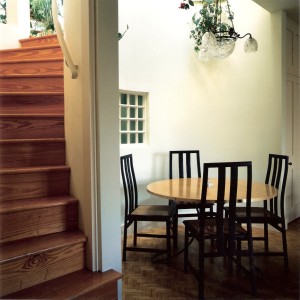 dining table and stair